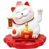 EasyByMall Maneki Neko, gatto portafortuna che saluta, a energia solare, gatto che saluta, gatto della fortuna, benvenuto, decorazione per casa e auto (2313-bianco)