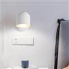 Chao Zan Lampada da Parete Metallo Applique da Parete Interno Vintage da Muro Industriale Illuminazione Rotante per Soggiorno, Faretto, Entrata, Scale,Corridoio - senza E27 lampadina (Bianco)