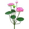 XIZHI Bouquet di fiori di loto artificiali in schiuma, 64 cm, realistici, in seta, per casa, matrimoni, feste, decorazione, composizione floreale (rosa scuro)