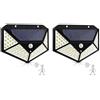 Generico Luce Solare Led Esterno 114 LED, 3 Modalita', IP65 Impermeabile Faretto LED da Esterno con Sensore di Movimento, Lampada Solare da Esterno per Giardino, Parete, Garage