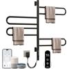 SKYLYZH Scaldasalviette Elettrico Bagno, Rotazione di 180° Termoarredo Elettrico Bagno, 430×780mm, 130W, WiFi Nero Scalda Salviette da Bagno Elettrico, per Alexa e Google Home e APP-G65 WiFi Black