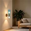 TZSMUM LED Interni Luce da Parete Creativo Vetro Paralume Applique da Parete Retro Industriale Comodino Decorativo Lampada da Parete Ferro Minimalista per Soggiorno Camera da Letto (Blu,Luce Calda)