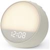 HOUSBAY MINI Sveglia luminosa con simulazione dell'alba, luce naturale per un risveglio delicato, rumore bianco per addormentarsi, sveglia compatta da comodino, design senza schermo, colore Putty