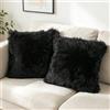 OYIMUA 2Pcs Decorativi Federa Cuscino, Super Morbido Peluche Federa per Cuscino, Divano Cuscino Federa copricuscino Divano a Vita casa Arredamento (Nero, 60 x 60 cm)