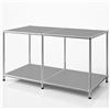 KARAT Scaffale in metallo grigio - Scaffale a due livelli in acciaio (B80 × P40 × H46 cm) - Struttura cromata e verniciatura a polvere opaca - Stabile e senza tempo - Concept Epure MK-016