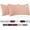 Barbons Federe 40 x 80 cm rosa set di 2-100% Jersey di Cotone - Copri Cuscino per Letto - Fodera Protezione