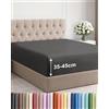 CGK Unlimited Lenzuolo con Angoli 135x190 - Microfibra Tasca 45cm (18) - Antracite | Spazzolata, Morbido, Antipiega, Senza Stiratura, Traspirante, Anallergico, Materassi Alti, Topper, Premium, OEKO-TEX