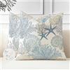 Miuyunya Lot de 2 Été Exterieur Housses de Coussin 40 x 40 cm D'extérieur Housse Coussin Imperméable Coquillage D'étoile de Mer Corail Taie D'oreiller Concise Décoration pour Salon Chambre Canapé