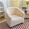 LJQAIZYL Copertura Poltrona 1 Posto Elasticizzato Copri Poltroncina con Braccioli Universale Antiscivolo Fodera Poltrona da Cocktail Chesterfield taffetà Rimovibile Lavabile Copripoltrone,Beige-1pc