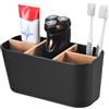 MumdoYAL Nero 5 Griglia Organizer Bagno, Porta Spazzolino Elettrico In Legno, Porta Testine Spazzolino Elettrico, Portaspazzolini Da Bagno, Per Ufficio, Soggiorno, Cucina