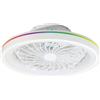 Suprema Luxen Ventilatore Plafoniera LED 40W Con Telecomando, RGB E CCT, Corpo Rotante 360°, 6 Velocità, Funzione Reverse, Timer, 7 Pale Trasparenti