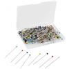 Daleweo Set di 300 Spilli da Sarta Lunghi 38mm, Spilli da Sarta in Acciaio Inossidabile con Testa di Vetro Colorata, Spille con Testa Colorata per Cucito e Manufatti a Mano