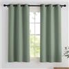 PONY DANCE Tende Oscuranti Verde Salvia Corta Camera da Letto 2 Pezzi L 90 x A 120 cm Tenda Termica Isolante Freddo e Caldo Curtains Cucina per Finestre Piccole con Anelli