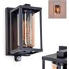hofstein Lampada da parete per esterni Portalis, lampada da esterno con rilevatore di movimento metallo/vetro nero/ambra, vetro intercambiabile trasparente, lampada da parete per terrazza/cortile/ingresso, 1x
