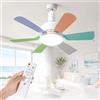 UOEONR Ventilatore da soffitto con illuminazione, con telecomando, lampada da 40W, ventilatore da soffitto con attacco E27, ventilatore da soffitto LED dimmerabile per camera, salone, 3 velocità (E27