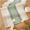 Miuyunya Runner da tavola in cotone eucalipto verde macramè bohemien, 30 x 100 cm, in pizzo all'uncinetto, in rete, stile rustico, lavabile, decorazione moderna bohémien, per cucina, matrimonio, tavolo