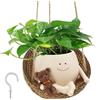 TNTGMG Smiley, vaso per fiori per il viso, in resina sintetica con foro di scarico, unico vaso per sedia a dondolo, per piante grasse, vaso per fiori per la decorazione di interni ed esterni