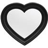 OIGUMR Specchio da parete a forma di cuore, 33,5 x 30,5 cm, colore: nero