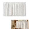 keyuancan Tende Cucina, Tenda a Vetro per Finestra Motivo in Pizzo a Fogliame, Finestra Tenda Corta per Cucina con Nappe, Tendine Finestre a Vetro per Finestre Soggiorno Bagno, 140x60cm, Bianco