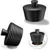 VOSSOT Tappo universale in silicone per lavabo, Confezione da 2 Scarico Lavabo Bagno Universale Pop up, Set di 2 tappi per scarico lavandino, per lavandino, lavandino, bagno, cucina (nero)