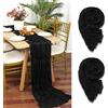 YMHPRIDE 2 Pezzi Runner da Tavola in Garza Nero, 55 x 300cm Nero Runner da Tavola per Formaggio per Matrimonio Addio al Nubilato Baby Shower Decorazioni Feste di Compleanno