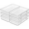 QWORK® 6 Pezzi Scatole plastica con coperchio, Contenitori rettangolari per perline, gioielli e articoli artigianali - 180 x 110 x 30 mm