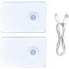 Generic a sensore di movimento per scala,Set di 2 lampade ricaricabili con sensore di movimento, lampada da armadio magnetica regolabile | per interni: corridoio, porta, bagno,