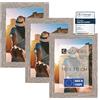 CABBEL Set di 3 cornici 10x15 in Legno MDF con Vetro Acrilico infrangibile in Rovere scuro