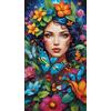 ARTGOTO Diamond Painting Quadrati Adulti Grandi Dimensioni Kit Completo,40x70cm Pittura Diamante Adulti Fiori Donna A,Fornito con Diamond Painting Quadrato Accessori per la Decorazione