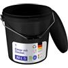 BenBow Secchio con coperchio, 30 l, bianco, 10 x 30 litri, per alimenti, stabile, ermetico, a prova di perdite, inodore, contenitore in plastica - vuoto