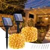 Hoteril Luci Solari da Esterno【2 Pacchi】 15+2M 150 LED Luci da Esterno Giardino IP65 Impermeabili, 8 Modalità, Luci Solari da Giardino Decorative Per Albero Patio Terrazze Balcone