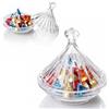 OCEANO Portacaramelle in Vetro con Coperchio a Cupola Alzatina Piccola per Dolci Confettiera Elegante Bomboniera Matrimonio Arredo Tavola Mini Alzata per Cioccolatini Frutta Secca Zucchero Portagioie