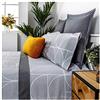 COTTON ARTean Parure di lenzuola per letto da 200 cm, in poliestere-cotone, colore grigio