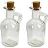 COSE DA CASA Set 2 Bottiglie in Vetro con Beccuccio e Tappo in Sughero 100 ml Olio Aceto ampolla Condimenti salse Menage da tavola cucina barbecue