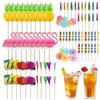 JNYUTEEN 120 Pezzi Decorazioni per Cocktail, 6 Stili Stuzzicadenti Decorativi, Ombrellini Cocktail Fuochi D'artificio Stecchini Ombrello Carta per Decorazioni da Spiaggia Feste Cibo e Bevande