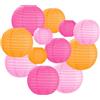 AOOSA Lanterne di carta, 12 Lanterna di Carta Rotonde da Appendere, 10, 15, 20, 25 cm Lanterne Cinesi da Decorazione per decorazioni per la casa, feste, matrimoni, festival(Rosa, Arancione, Rosso)
