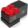 Laspi Rosa Eterna, Rosa Stabilizzati Veri, Scatola di Rose con 4 Rose Infinite, Regali per Donna Madre Moglie, Idea Regalo per Compleanno San Valentino Natale Festa della Mamma