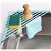 Tomorotec Scolapiatti triangolare compatto rivestito in silicone per angolo lavello, organizzatore e ripiano pieghevole in acciaio inox (verde menta)