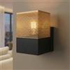 Licht-Erlebnisse Lampada da parete in stile industriale metallo nero e oro E27 angolare L: 10 cm illuminazione da parete retrò luce d'accento corridoio camera da letto soggiorno lampada da parete vintage
