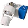 Generisch Portalampada con sensore di movimento a infrarossi, E27, tempo di ritardo regolabile, 16-300 s, nessun cablaggio necessario, per lampadine LED a risparmio energetico, ABS, bianco (4 pezzi)