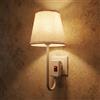 Lamptobe Lampada Notturna da Spina, Lampada Notturna Vintage in Tessuto con Paralume in Lino, Interruttore & Lampadina E27 Sostituibile, 2700K Bianco Caldo 4W per Camera da Letto, Cameretta, Corridoio