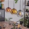 HOFSTEIN Lampadario a sospensione Koyoto a 3 luci in metallo/vetro nero/fumo/oro/rame/trasparente, lampada a sospensione dal design retrò/vintage (ombrelli Ø 20 cm), E27, sala da pranzo, soggiorno,