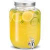MOHOME Dispenser Bevande con Rubinetto in Vetro da 3,75 L Distributore Acqua Limonata Contenitore Trasparente Bibite Brocca Lavabile in Lavastoviglie Erogatori Acqua Ufficio Campeggio Aperitivo