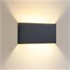 EBION 6W LED Lampade Da Parete Esterno, Lampada Da Esterno Applique Da Parete Up And Down, Antracite, 3000k, Caldo,IP54