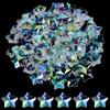 SOFPLATE 100 pz. Ciondoli A Forma di Stella in Cristlega Perline di Vetro A Forma di Stella Sfaccettate Trasparenti Colore AB 13 x 7mm Perline Sciolte Forate Pentagramma Celeste per La Creazione di G