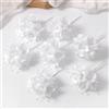 Corkwaw Rami di fiori di perle in metallo, confezione da 36 pezzi, 3,8 x 12,7 cm, per matrimoni, fai da te, decorazioni per bouquet di fascia (bianco)