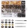 Exbrith 484 Pezzi Tubolare Borchie Metalliche, Bottoni a Pressione Metallo, Rivetto in Pelle Doppio Testa, per Zaini Cuoio Camicia Cappello Borsa Cinture Pelle Fai da Te