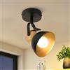 ZMH Faretto da soffitto vintage nero: 1 lampadina lampada da soffitto retrò