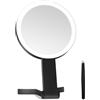 MIYADIVA Specchio per il trucco illuminato, specchio ingranditore 30X con luce, specchio da appendere e portatile con manico, nero