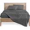 Bare Home Set di Lenzuola Double - Premium 1800 Ultra-Morbide in Microfibra Idro-Spazzolata - Tasca Profonda - Set da 4 Pezzi - Lenzuolo con Angoli, Lenzuolo Piano e 2 Federe (Double, Grigio)